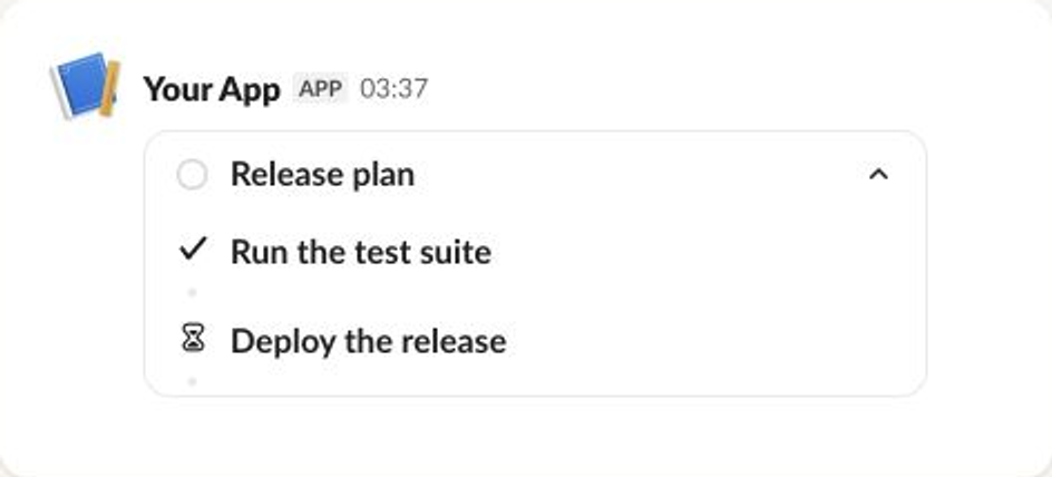 An example of the UI output of a Plan Block