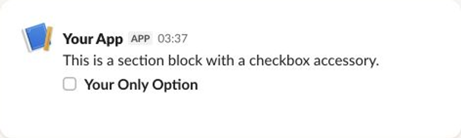 An example of the UI output of a Section Block